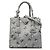 Borsa Saffiano con stampa floreale e doppia tasca grigia Prada Grigio
