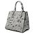 Borsa Saffiano con stampa floreale e doppia tasca grigia Prada Grigio - vista 2