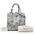 Borsa Saffiano con stampa floreale e doppia tasca grigia Prada Grigio - vista 7