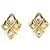 Orecchini a clip Chanel placcati in oro con strass a forma di diamante D'oro