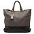 Borsa Tote Convertible Aperta Prada Bicolor Vitello Daino Marrone