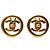 Chanel CC Gold Plated Turn Lock Runde Clip-On Ohrringe Golden