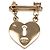 Spilla Chanel CC placcata in oro con cuore in strass e lucchetto e chiave D'oro - vista 2