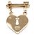 Spilla Chanel CC placcata in oro con cuore in strass e lucchetto e chiave D'oro - vista 3
