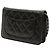 Wallet On Chain Portafoglio con catena Chanel CC in agnello trapuntato nero a tracolla - vista 2