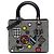 Borsa Lady Dior in pelle di vitello nera con inserti in mesh microcannage, misura Medium Nero