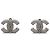 Orecchini a clip Chanel CC in ottone argentato traforati Argento
