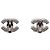 Orecchini a clip Chanel CC in ottone argentato traforati Argento - vista 2