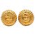 Orecchini a cerchio rotondi Chanel CC Gold Plated Sunburst placcati in oro D'oro