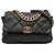 Borsa Chanel Large 19 Flap in agnello nero