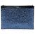 Clutch per Tablet con Zip in Pelle Glitterata Nera Saint Laurent Nero