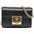 Borsa a tracolla Gucci Small Guccissima Padlock nera Nero