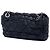 Borsa a tracolla Chanel Medium CC in raso trapuntato nero con patta singola - vista 2