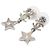 Orecchini Chanel CC in ottone e strass con goccia a stella e chiusura a perno, argento