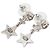 Orecchini Chanel CC in ottone e strass con goccia a stella e chiusura a perno, argento - vista 2