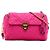 Borsa a tracolla in tessuto Prada Impuntu rosa con catena
