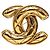 Spilla Chanel CC trapuntata placcata oro D'oro