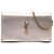 Borsa a tracolla Kate Medium in pelle di vitello metallizzata rosa Saint Laurent Monogram