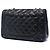 Borsa a tracolla Chanel Jumbo Classic in agnello traforato nero - vista 2