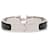 Pulseira Hermès Clic H estreita em esmalte preto PM  - vista 3