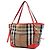 Tote Burberry Small House Check Canvas Bridle Canterbury marrone - vista 2