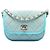 Borsa a tracolla Chanel Mini CC in denim trapuntato blu