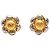 Chanel CC Bicolor Clip-Ohrringe aus Messing mit goldener Blume