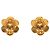 Chanel CC Bicolor Clip-Ohrringe aus Messing mit goldener Blume - Ansicht 2
