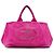 Borsa Tote e Satchel in tela Canapa rosa con logo Prada
