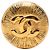 Spilla rotonda Sunburst Chanel CC placcata oro D'oro