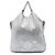 Borsa Chanel Large Metallic Glazed Calfskin Perforated Rodeo Drive argento