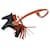 Charm de sac Hermès Milo en agneau noir Grigri Rodeo PM Porte-clés  - vue 1
