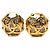 Orecchini a clip Chanel CC placcati oro con strass rotondi D'oro
