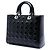 Borsa Dior Large Patent Cannage Lady Dior nera Nero - vista 2