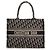 Blue Dior Medium Oblique Bestickte Canvas Book Tote Blau