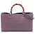 Bamboo Borsa shopper Gucci Medium in pelle di vitello viola con manico in bambù Porpora