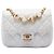 Borsa a tracolla Chanel Mini Square Classic Lambskin Enamel Coco Hearts Single Flap bianca Bianco