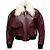 Kurze Lederjacke in Burgundy & White Khaite Größe US 6 Rot