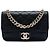 Borsa Chanel Small CC Trapuntata Caviar con Borchie Single Flap Nera Nero