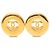 Orecchini a clip rotondi Chanel CC placcati oro D'oro