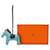 Pingente de bolsa Blue Hermès Milo Lambskin Grigri Rodeo MM Chaveiro Azul  - vista 5