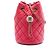 Mini borsa bucket Chanel in velluto rosa con cristalli e perle Crush