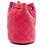 Mini borsa bucket Chanel in velluto rosa con cristalli e perle Crush - vista 2