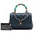 Chanel Extra Mini gesteppte Lammhaut Tasche Blau Rainbow Coco Top Handle Satchel - Ansicht 7