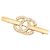 Broche Bar Chanel CC banhada a ouro com strass Dourado