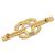 Broche Bar Chanel CC banhada a ouro com strass Dourado - vista 2