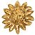 Spilla sole con testa di leone placcata oro Chanel CC D'oro