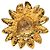 Spilla sole con testa di leone placcata oro Chanel CC D'oro - vista 3
