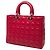 Borsa Lady Dior in agnello cannage grande rossa Rosso - vista 2