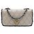 Chanel CC gesteppte Lammfell Tweedy Flap Schultertasche Grau